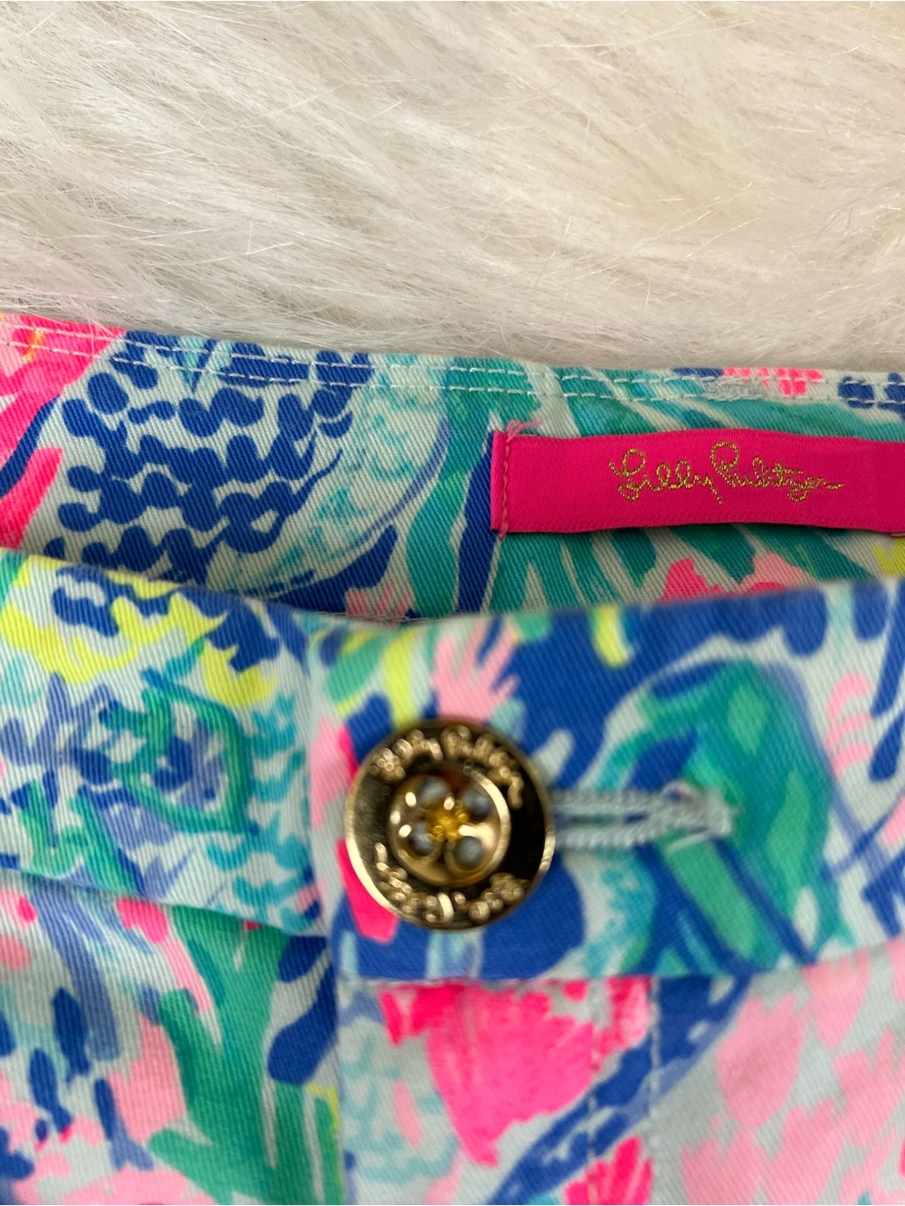 Lily Pulitzer mermaid cove size 14 Printed Cotton-Blend Shorts - Pink & Blue - Picture 5 of 15